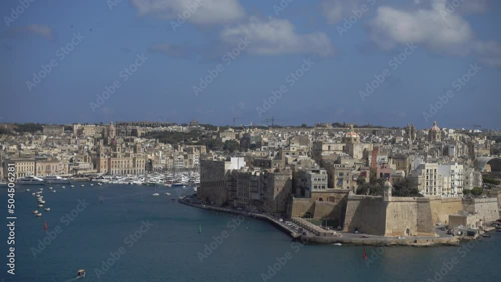 Looking across the Grand Harbour in Valletta at Senglea and Vittoriosa Looking across the Grand Harbour in Valletta at Senglea and Vittoriosa