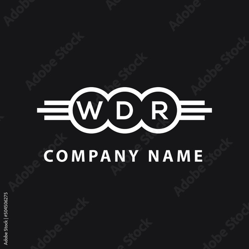 WDR letter logo design on black background. WDR  creative initials letter logo concept. WDR letter design.
 photo