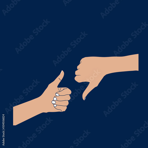 Thumbs up and down stock illustration