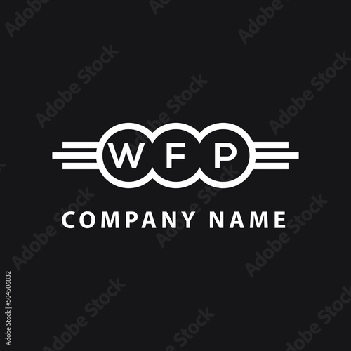 WFP technology letter logo design on black  background. WFP creative initials technology letter logo concept. WFP technology letter design.
 photo