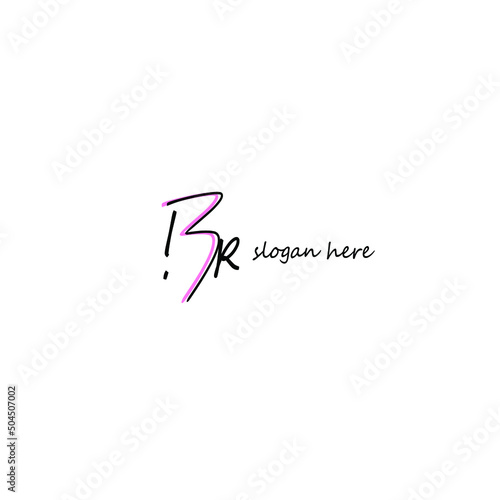 BR slogan Initial Handwriting Logo Vector