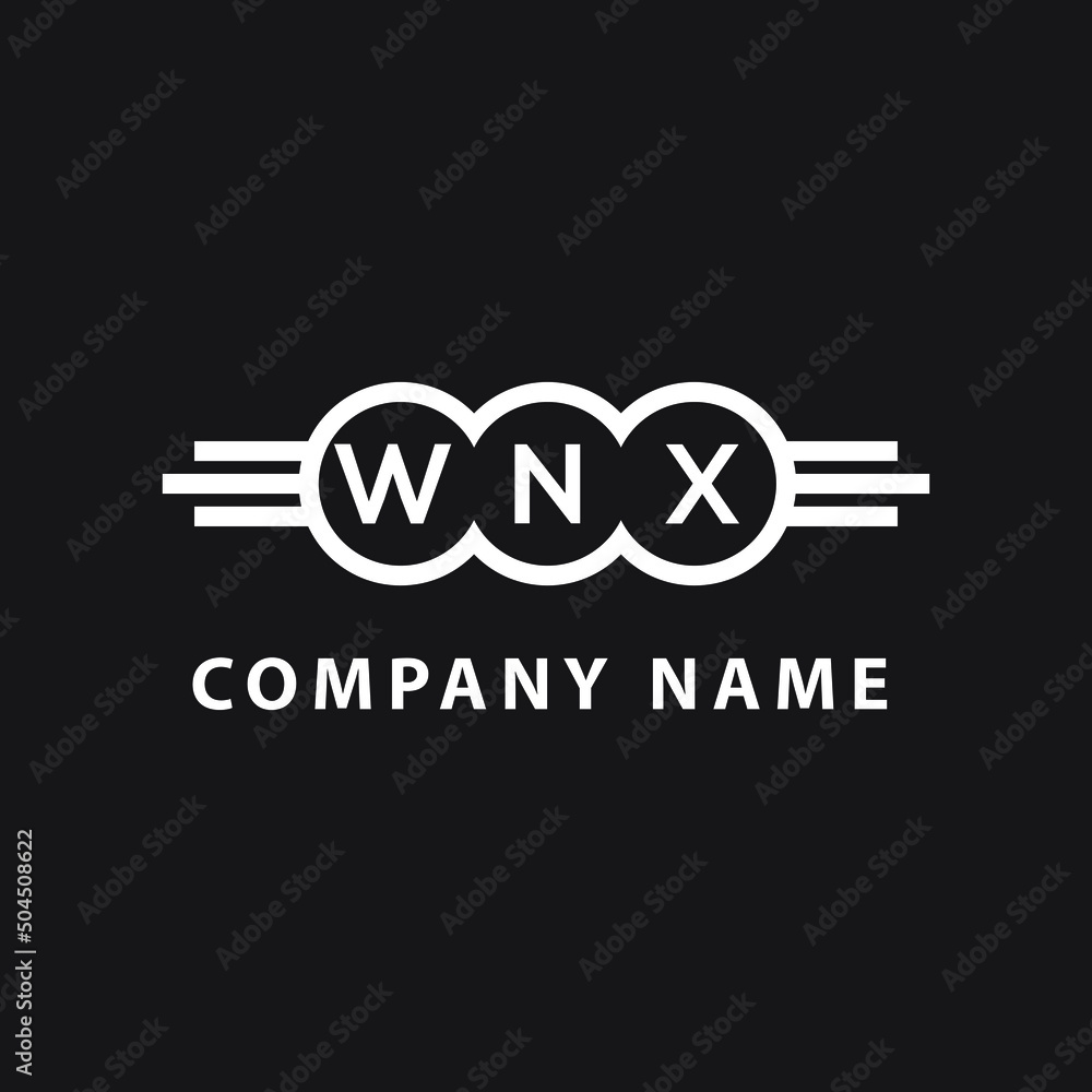 WNX letter logo design on black background. WNX creative initials letter logo concept. WNX letter design. WNX letter logo design on black background. WNX creative initials letter logo concept. WNX letter design.