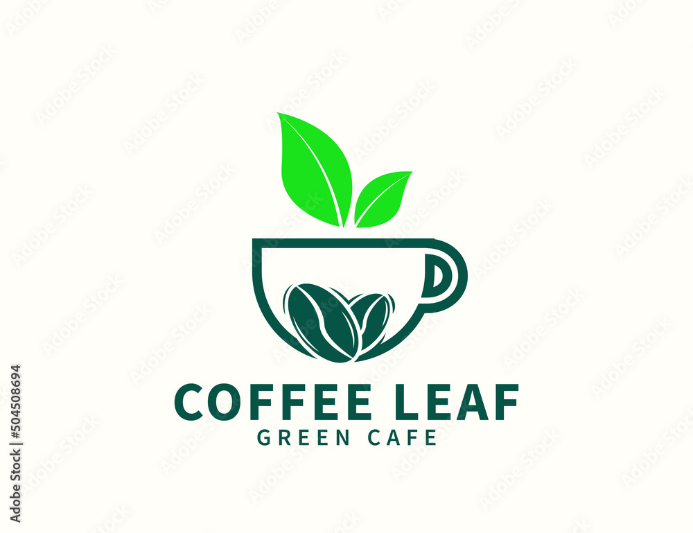 Coffee leaf logo design template Coffee leaf logo design template