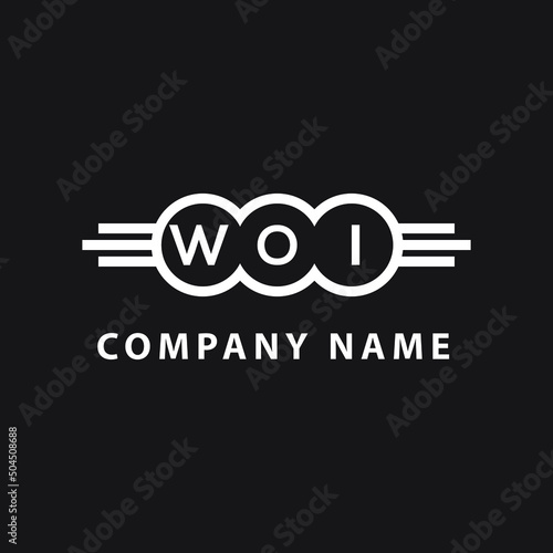 WOI letter logo design on black background. WOI   creative initials letter logo concept. WOI letter design. photo