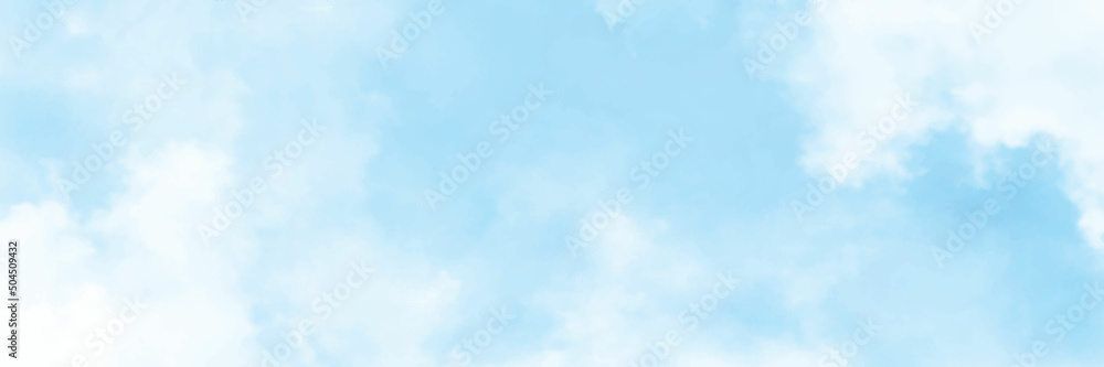 Blue sky with white cloud. Panorama view perfect sky background.
