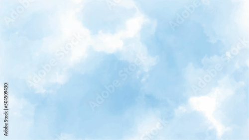 Blue sky with white cloud. Blue background. The summer sky is colorful clearing day and beautiful nature in the morning. Vector sky background