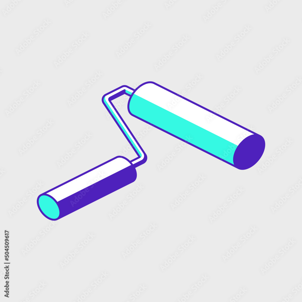 Paint roller isometric vector icon illustration Paint roller isometric vector icon illustration