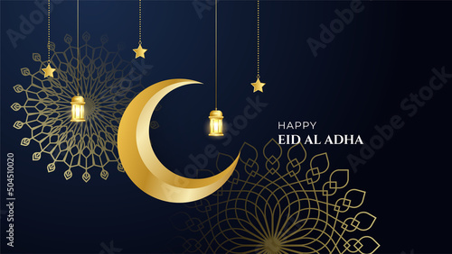 vector illustration. Muslim holiday Eid al-Adha. the sacrifice a ram or white and black sheep. graphic design decoration kurban bayrami. month lamb and a lamp.Translation from Arabic: Eid al-Adha