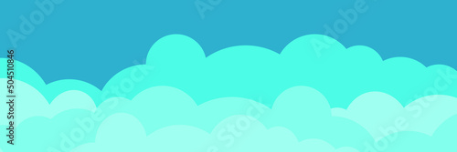Cloudscape background. Vector illustration blue sky with clouds.