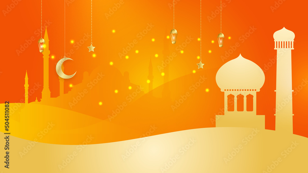 ramadan kareem islamic greeting card background vector illustration