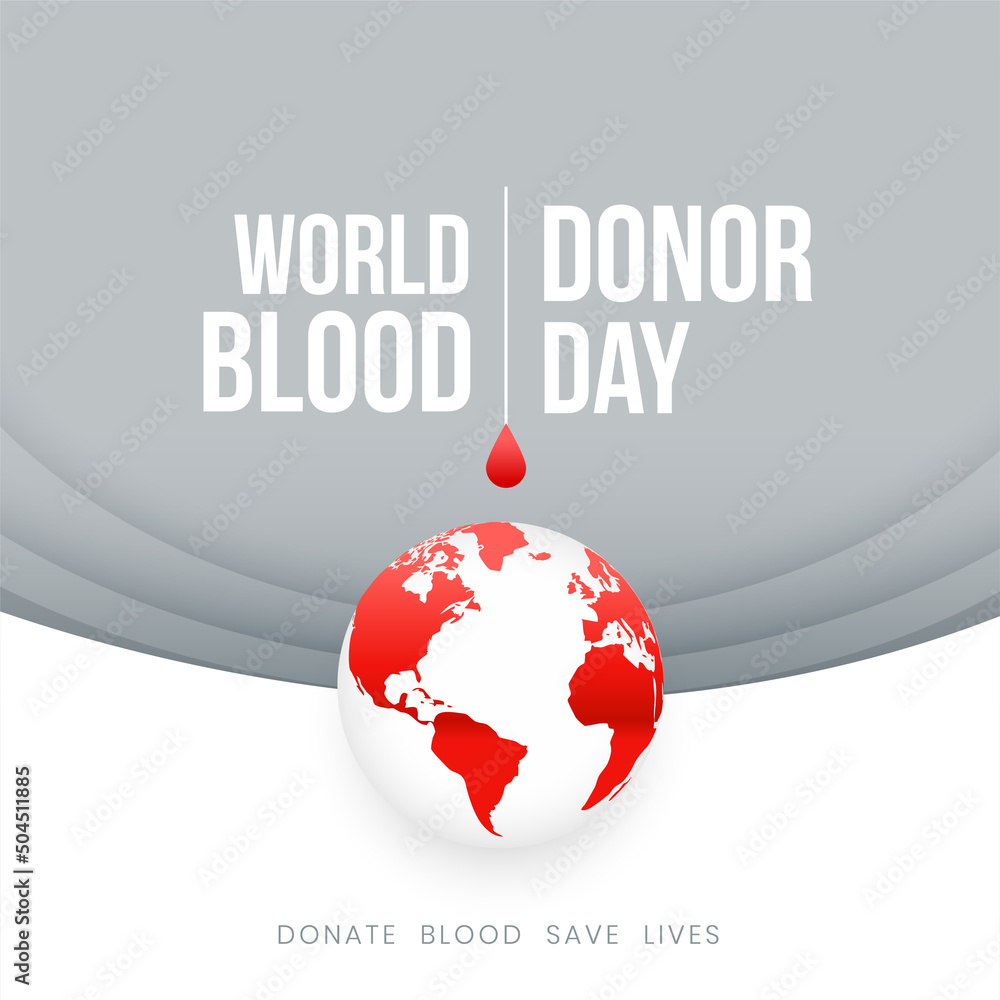 world blood donor day poster with earth design - obrazy, fototapety, plakaty 