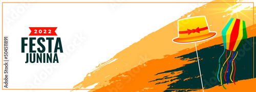 grunge style festa junina brazil festival banner design