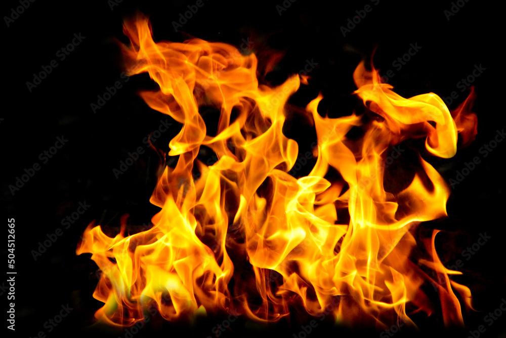 Abstract fire flame. Fire flames on black background. Abstract fire flame. Fire flames on black background.