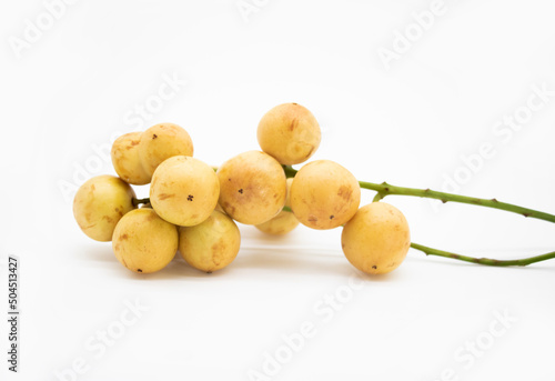 selective focus, Baccaurea motleyana isolate on white background photo