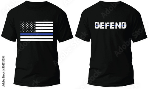 Thin Blue Line Flag Vector