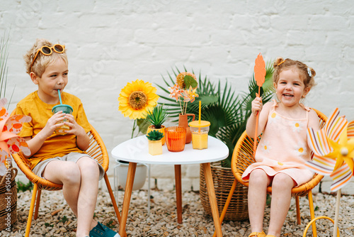 summer with kids in the garden