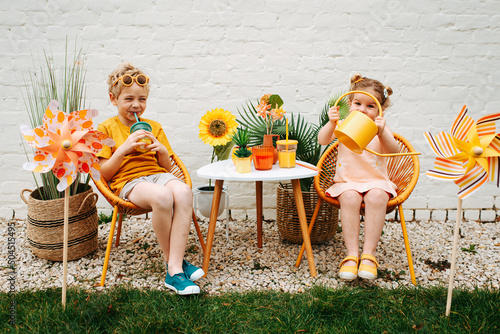 summer with kids in the garden