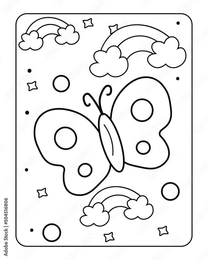 Baby toy coloring page, kids coloring page, toy line art design, Stock