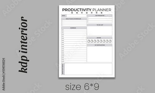 productivity planner kdp interior. newborn printable tracker, planner, notebook, mood diary.