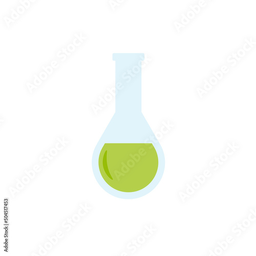 Lab chemical tubes set. Glass beaker, tubes and bottles, tools for laboratory experiment, flasks in holder, burner. Vector illustration for chemistry, medical research, science concept