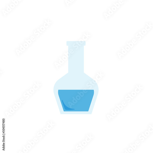 Lab chemical tubes set. Glass beaker, tubes and bottles, tools for laboratory experiment, flasks in holder, burner. Vector illustration for chemistry, medical research, science concept