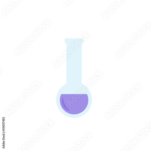 Lab chemical tubes set. Glass beaker, tubes and bottles, tools for laboratory experiment, flasks in holder, burner. Vector illustration for chemistry, medical research, science concept