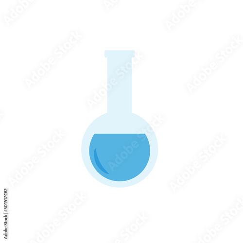 Lab chemical tubes set. Glass beaker, tubes and bottles, tools for laboratory experiment, flasks in holder, burner. Vector illustration for chemistry, medical research, science concept