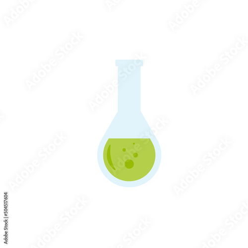 Lab chemical tubes set. Glass beaker, tubes and bottles, tools for laboratory experiment, flasks in holder, burner. Vector illustration for chemistry, medical research, science concept