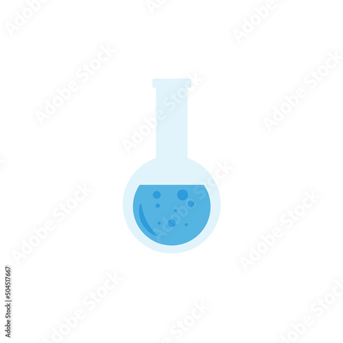 Lab chemical tubes set. Glass beaker, tubes and bottles, tools for laboratory experiment, flasks in holder, burner. Vector illustration for chemistry, medical research, science concept