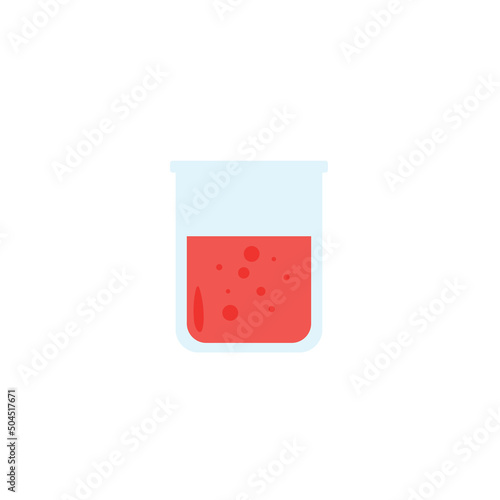 Lab chemical tubes set. Glass beaker, tubes and bottles, tools for laboratory experiment, flasks in holder, burner. Vector illustration for chemistry, medical research, science concept
