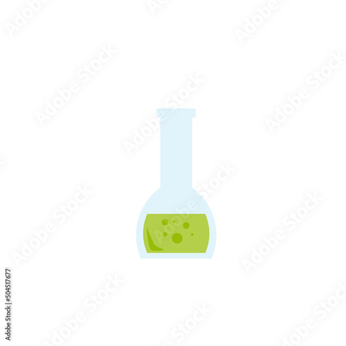 Lab chemical tubes set. Glass beaker, tubes and bottles, tools for laboratory experiment, flasks in holder, burner. Vector illustration for chemistry, medical research, science concept