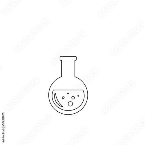 Lab chemical tubes set. Glass beaker, tubes and bottles, tools for laboratory experiment, flasks in holder, burner. Vector illustration for chemistry, medical research, science concept