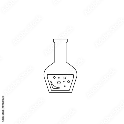 Lab chemical tubes set. Glass beaker, tubes and bottles, tools for laboratory experiment, flasks in holder, burner. Vector illustration for chemistry, medical research, science concept
