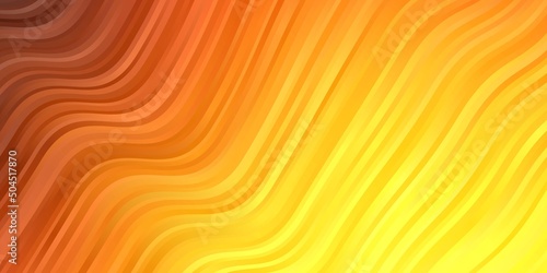 Light Orange vector pattern with curved lines. photo