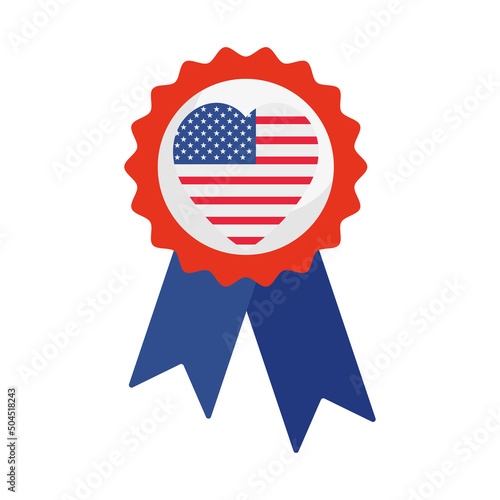 award ribbon with usa flag