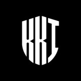 KKI letter logo design. KKI modern letter logo with black background. KKI creative letter logo. simple and modern letter logo. vector logo modern alphabet font overlap style. Initial letters KKI 