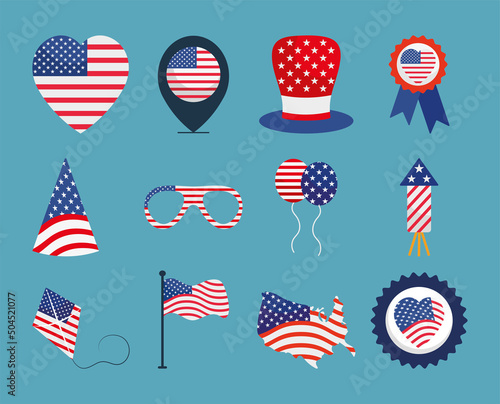 independence usa icon set