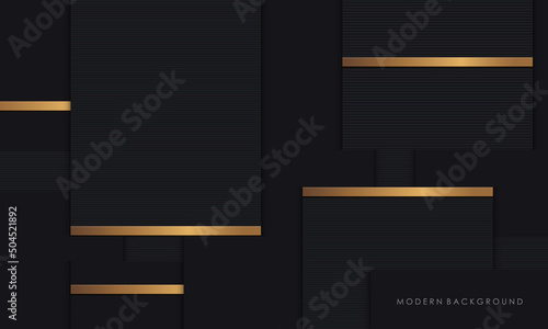 Black dop with golden luxury abstract background