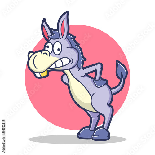 Funny donkey cartoon character