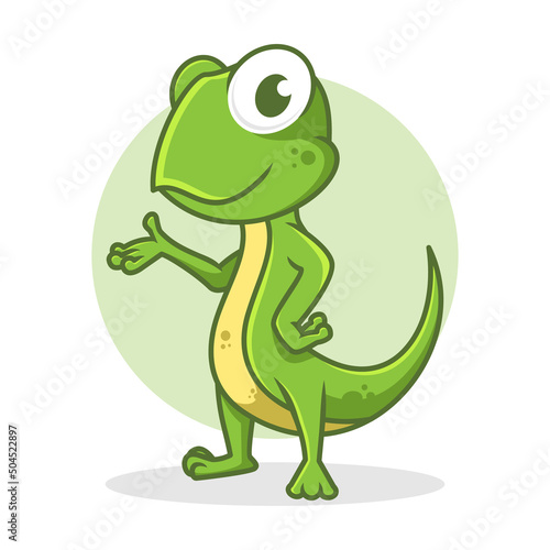 Funny lizard cartoon character