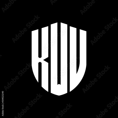 KWU letter logo design. KWU modern letter logo with black background. KWU creative  letter logo. simple and modern letter logo. vector logo modern alphabet font overlap style. Initial letters KWU   photo