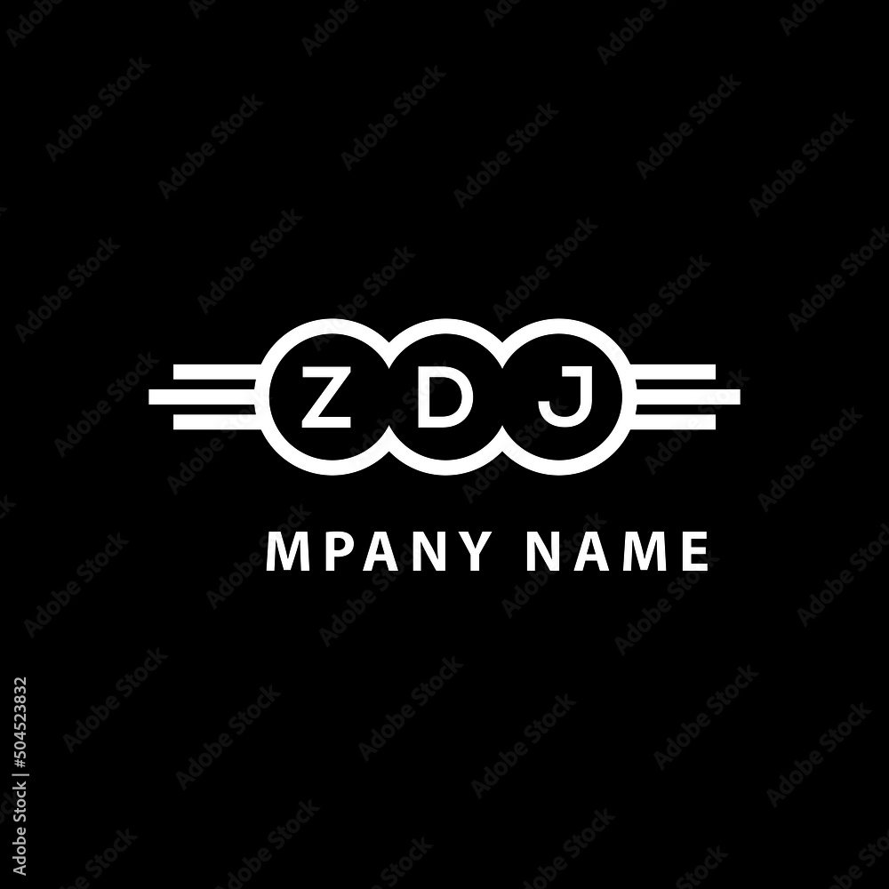 ZDJ letter logo design on black background. ZDJ creative initials letter logo concept. ZDJ letter design.  - obrazy, fototapety, plakaty 