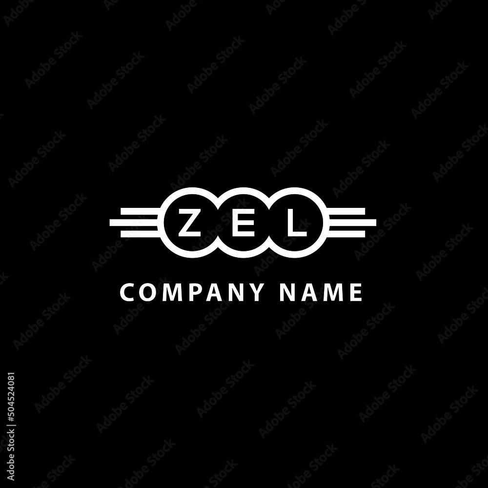 ZEL letter logo design on black background. ZEL creative initials letter logo concept. ZEL letter design.  - obrazy, fototapety, plakaty 