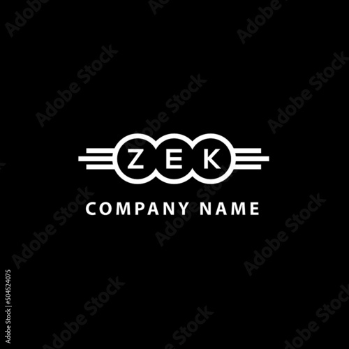 ZEK letter logo design on black background. ZEK  creative initials letter logo concept. ZEK letter design. photo