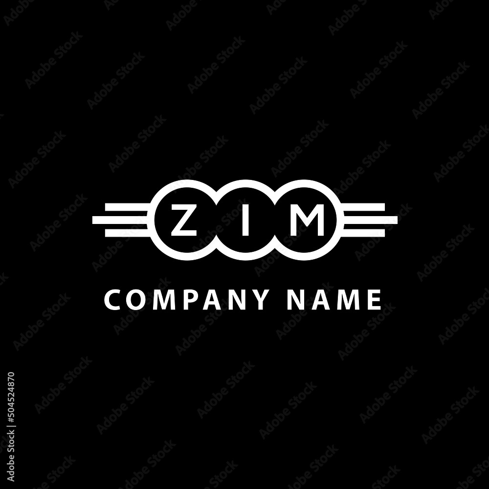 ZIM letter logo design on black background. ZIM  creative initials letter logo concept. ZIM letter design.
 - obrazy, fototapety, plakaty 