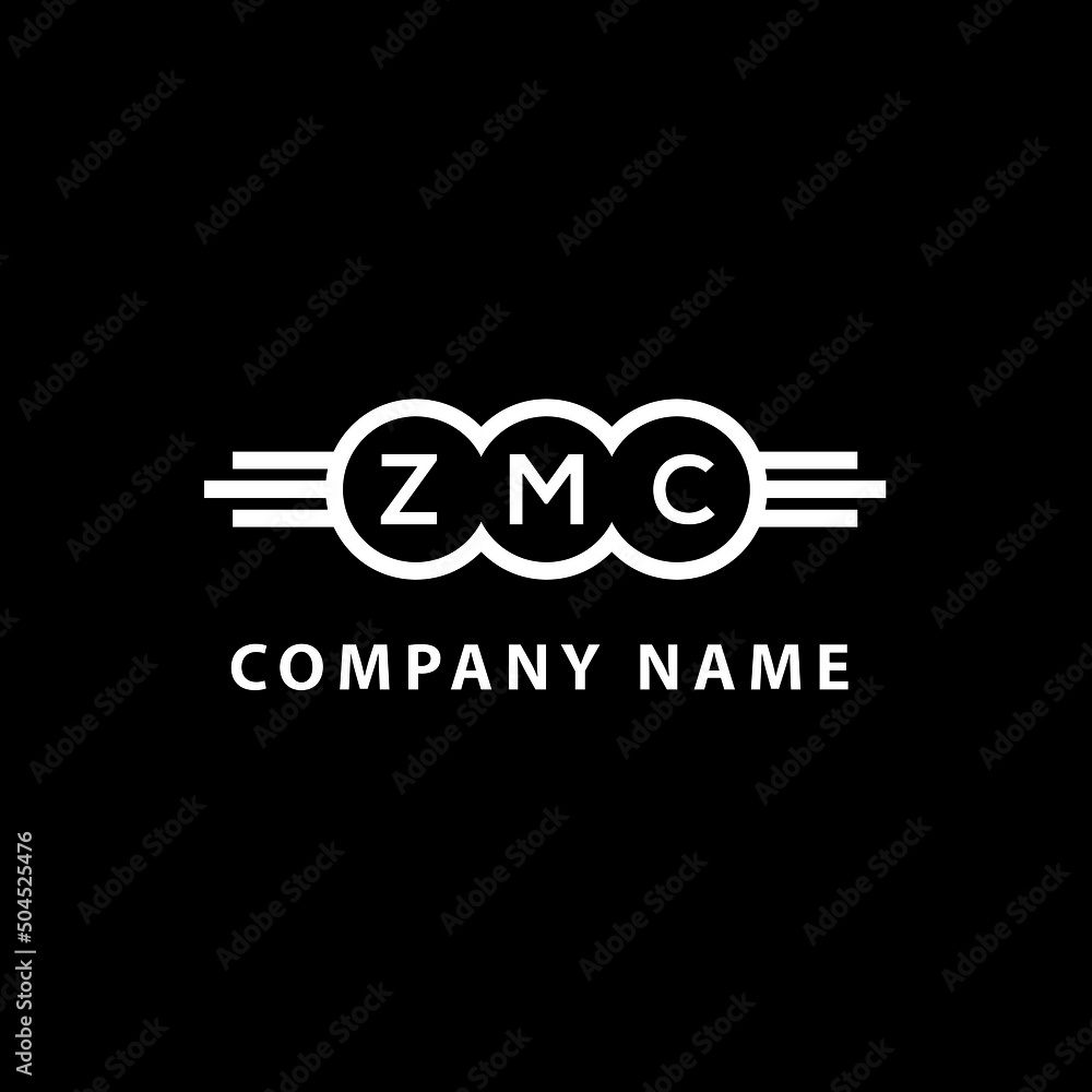 ZMC letter logo design on black background. ZMC  creative initials letter logo concept. ZMC letter design.