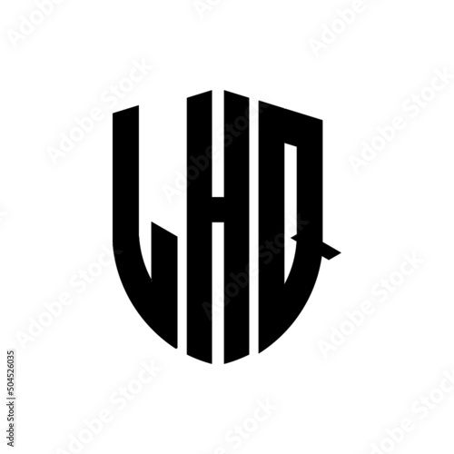 LHQ letter logo design. LHQ modern letter logo with black background. LHQ creative  letter logo. simple and modern letter logo. vector logo modern alphabet font overlap style. Initial letters LHQ   photo