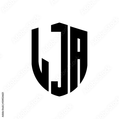 LJA letter logo design. LJA modern letter logo with black background. LJA creative  letter logo. simple and modern letter logo. vector logo modern alphabet font overlap style. Initial letters LJA   photo