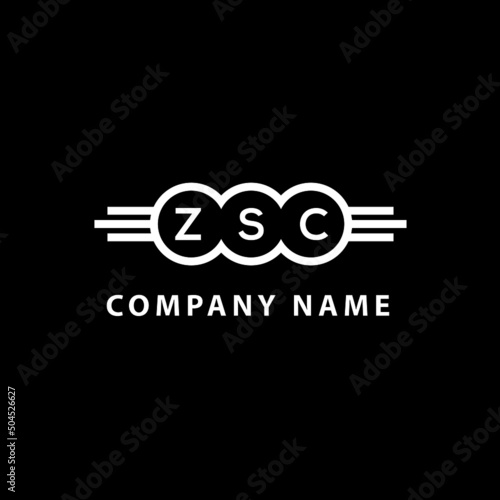 ZSC letter logo design on black background. ZSC  creative initials letter logo concept. ZSC letter design. photo