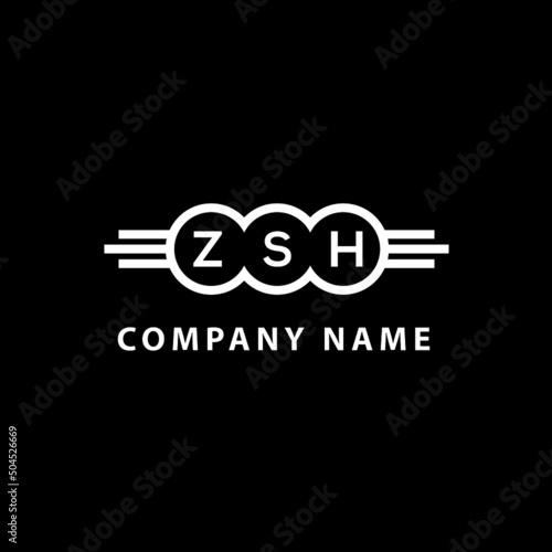 ZSH letter logo design on black background. ZSH  creative initials letter logo concept. ZSH letter design. photo